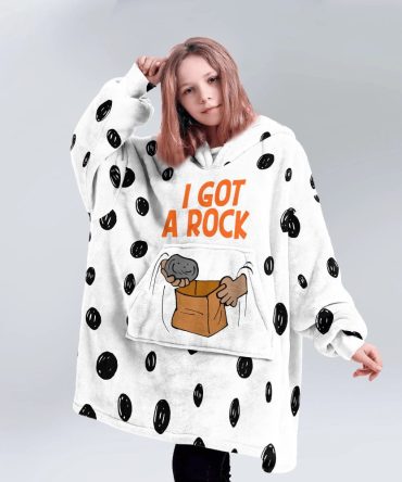 Kid Charlie Brown "I Got A Rock" Halloween Unisex Blanket Hoodie