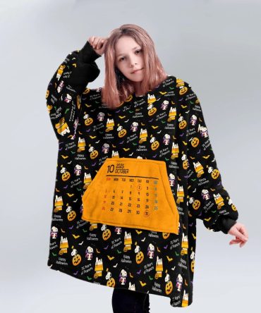 Kid Peanuts 75 Years Halloween Countdown Unisex Blanket Hoodie