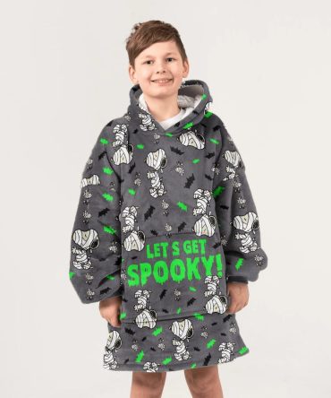 Kid Let'S Get Spooky Snoopy Unisex Blanket Hoodie