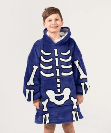 Kid Charlie Brown Skeleton Costume Unisex Blanket Hoodie