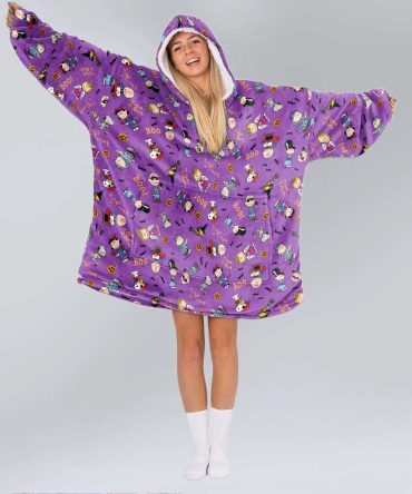 Adult Purple Boo! Peanuts Unisex Blanket Hoodie
