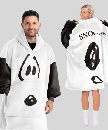 Adult Snoopy Iconic Face Unisex Blanket Hoodie