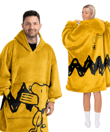 Adult Peanuts Charlie Brown Iconic Stripe Unisex Blanket Hoodie