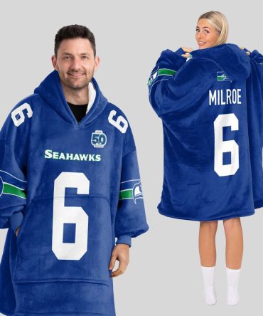 Adult 6 Seattle Football Unisex Blanket Hoodie