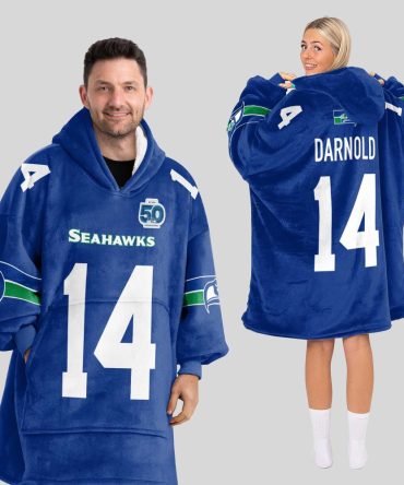 Adult 14 Seattle Football Unisex Blanket Hoodie