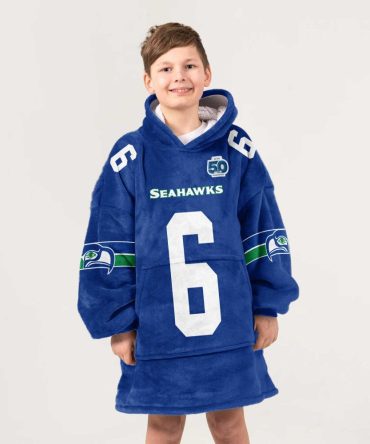 Kid 6 Seattle Football Unisex Blanket Hoodie