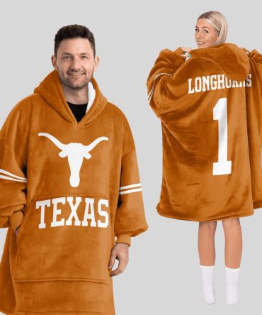 Adult 1 Texas Football Unisex Blanket Hoodie