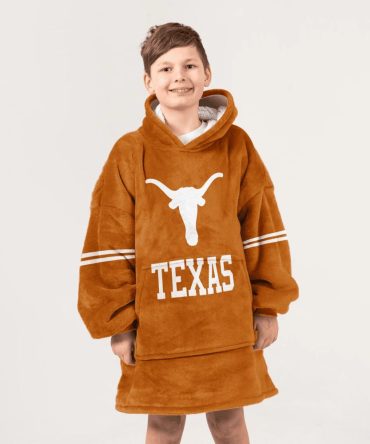 Kid 1 Texas Football Unisex Blanket Hoodie