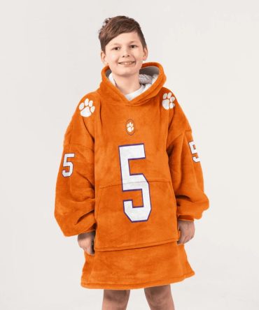 Kid 5 Clemson Football Unisex Blanket Hoodie