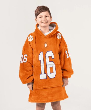 Kid 16 Clemson Football Unisex Blanket Hoodie