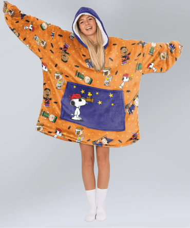 Adult Peanuts Snoopy Halloween Starry Night Unisex Blanket Hoodie