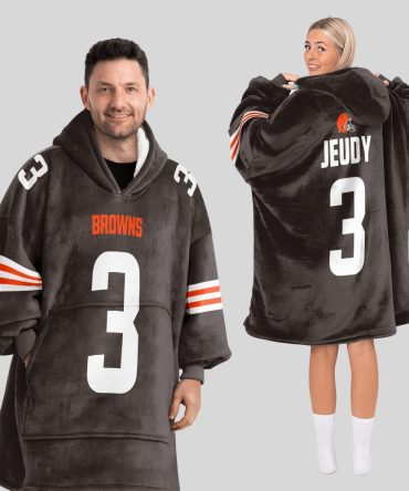 Adult J.J 3 Cleveland Football Unisex Blanket Hoodie