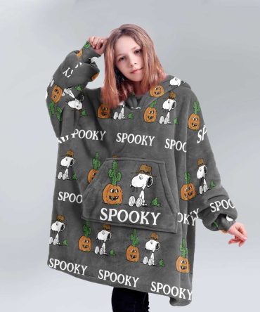 Kid Snoopy Spooky Halloween Unisex Blanket Hoodie