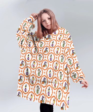 Kid Peanuts Trick-Or-Treat Stars Unisex Blanket Hoodie