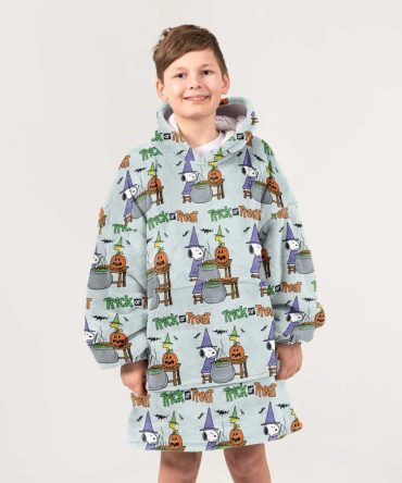 Kid Snoopy Pumpkin Witch Halloween Unisex Blanket Hoodie
