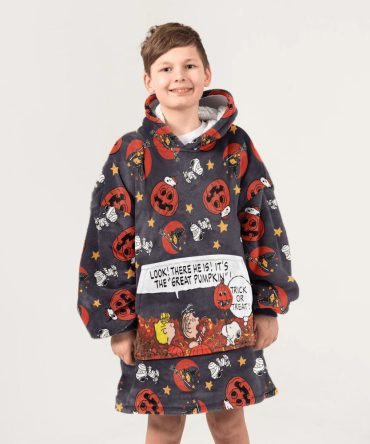 Kid Snoopy Great Pumpkin Night Unisex Blanket Hoodie