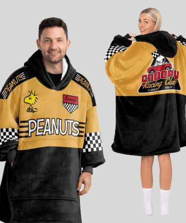 Adult Peanuts Racing Spirit Unisex Blanket Hoodie