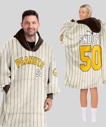Adult Classic Baseball Peanuts Unisex Blanket Hoodie