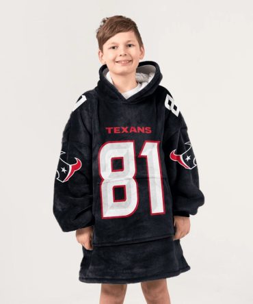 Kid J.H 81 Houston Football Unisex Blanket Hoodie