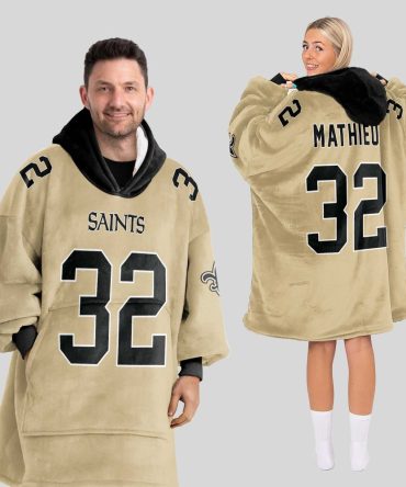 Adult T.M 32 New Orleans Football Unisex Blanket Hoodie