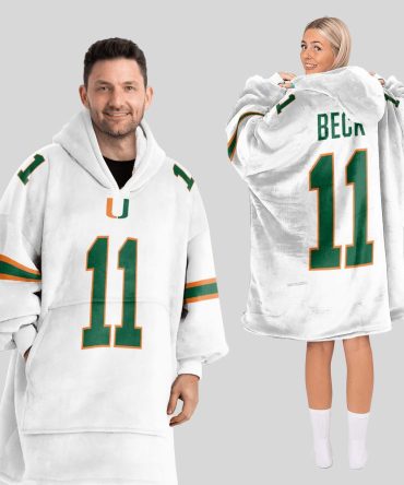 Adult C.B 11 Miami Football Unisex Blanket Hoodie