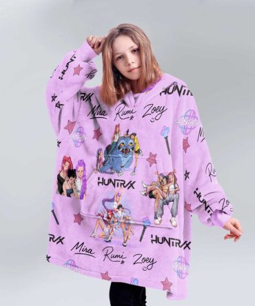 Huntrix Purple Stardust Unisex Blanket Hoodie