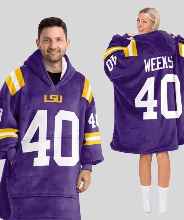 Adult W.W 40 Lsu Football Unisex Blanket Hoodie