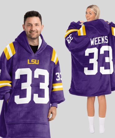 Adult W.W 33 Lsu Football Unisex Blanket Hoodie