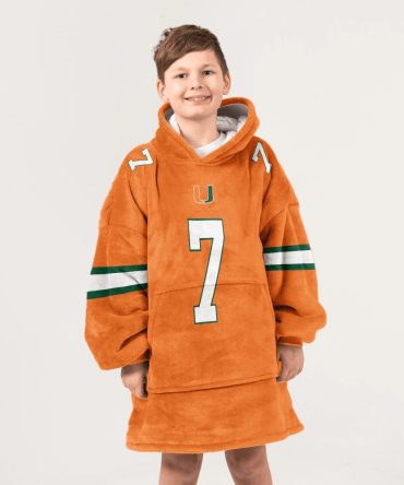 Kid C.J.D 7 Miami Football Unisex Blanket Hoodie