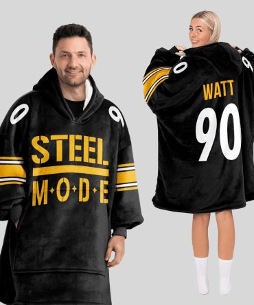 Steel Mode T.J.W 90 Pittsburgh Football Unisex Blanket Hoodie