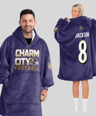 8 Baltimore Football Unisex Blanket Hoodie