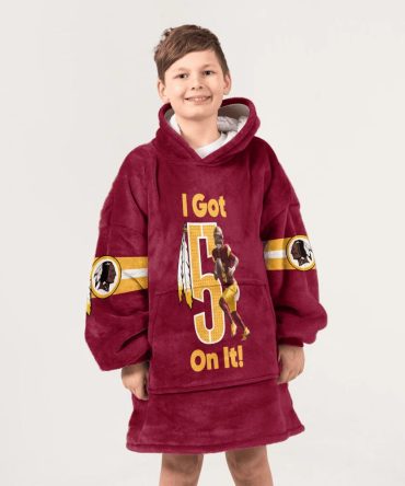 Kid 5 Washington Football Unisex Blanket Hoodie