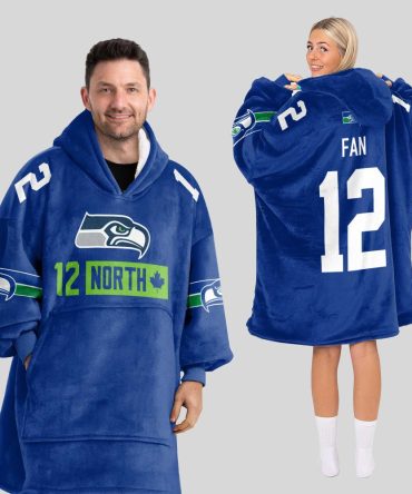 North 12 Seattle Football Unisex Blanket Hoodie