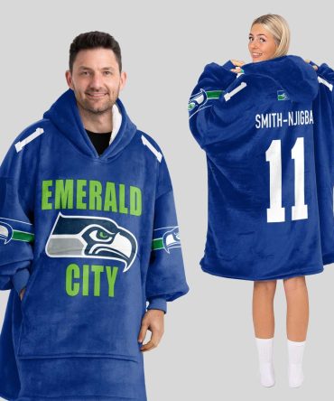 Adult Emerald City 11 Seattle Football Unisex Blanket Hoodie