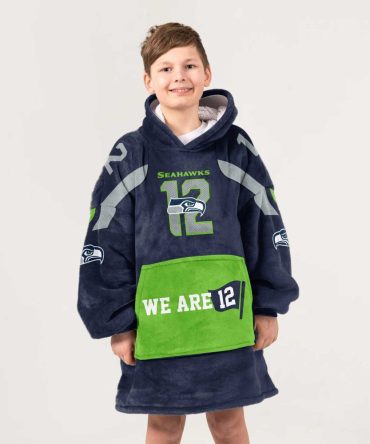 Kid We Are 12 Seattle Football Unisex Blanket Hoodie