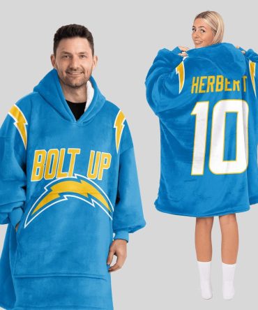 Bolt Up 10 Los Angeles Football Unisex Blanket Hoodie