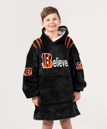 Kid Believe 9 Cincinnati Football Unisex Blanket Hoodie
