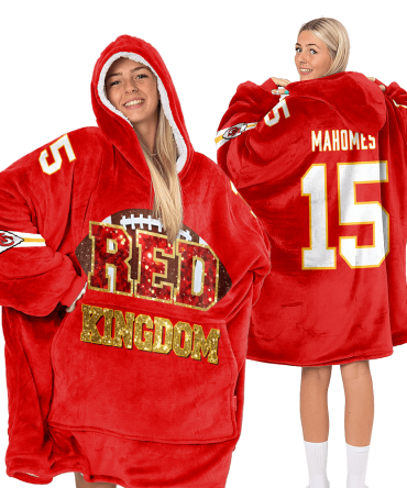 Red Kingdom Kansas City Football Unisex Blanket Hoodie
