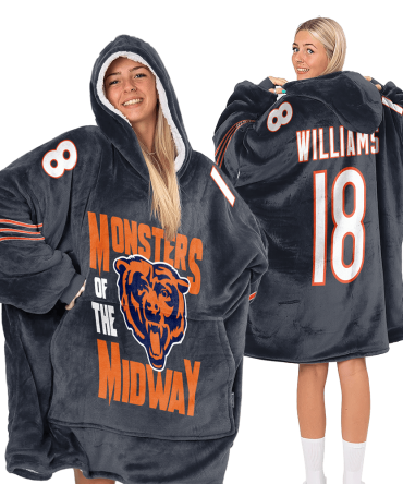 Monsters Of The Midway Chicago Football Unisex Blanket Hoodie