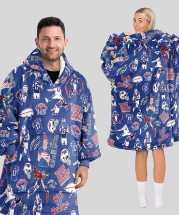 Pattern J.A 17 Buffalo Football Unisex Blanket Hoodie