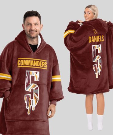 J.D 5 Washington Football Unisex Blanket Hoodie