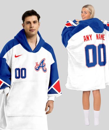 Atlanta Braves Mlb Design Blanket Hoodie Custom Name And Number