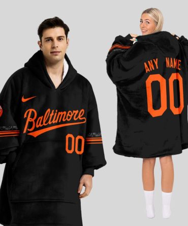 Baltimore Orioles Mlb Design Blanket Hoodie Custom Name And Number