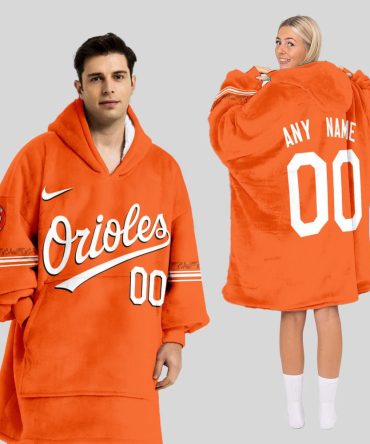 Baltimore Orioles Mlb Design Blanket Hoodie Custom Name And Number