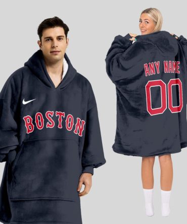 Boston Red Sox Mlb Design Blanket Hoodie Custom Name And Number