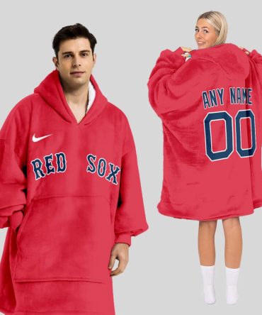 Boston Red Sox Mlb Design Blanket Hoodie Custom Name And Number