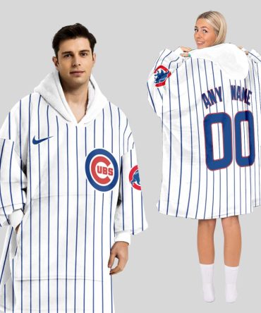 Chicago Cubs Mlb Design Blanket Hoodie Custom Name And Number