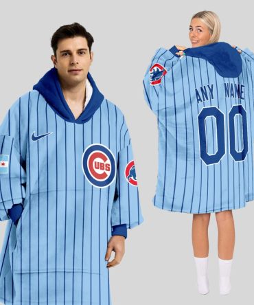 Chicago Cubs Mlb Design Blanket Hoodie Custom Name And Number
