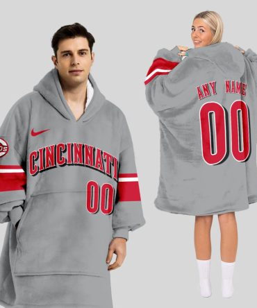 Cincinnati Reds Mlb Design Blanket Hoodie Custom Name And Number