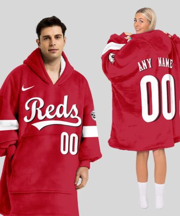 Cincinnati Reds Mlb Design Blanket Hoodie Custom Name And Number